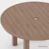 Picture of Ravello Teak Modern Outdoor Round Dining Table With Umbrella Hole