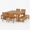 Picture of Margate Square Teak Outdoor Dining Set With Benches