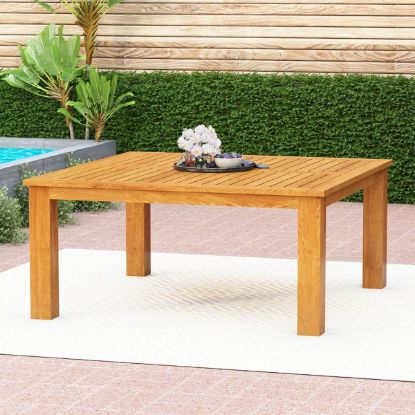 Picture of Margate Rustic Teak Wood Outdoor Square Dining Table