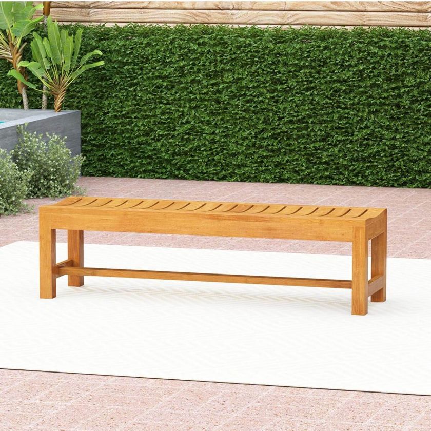 Picture of Margate Rustic Teak Wood Outdoor Bench