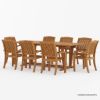 Picture of Lismore 8-Person Teak Outdoor Dining Set with Umbrella Hole