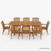 Picture of Lismore 8-Person Teak Outdoor Dining Set with Umbrella Hole