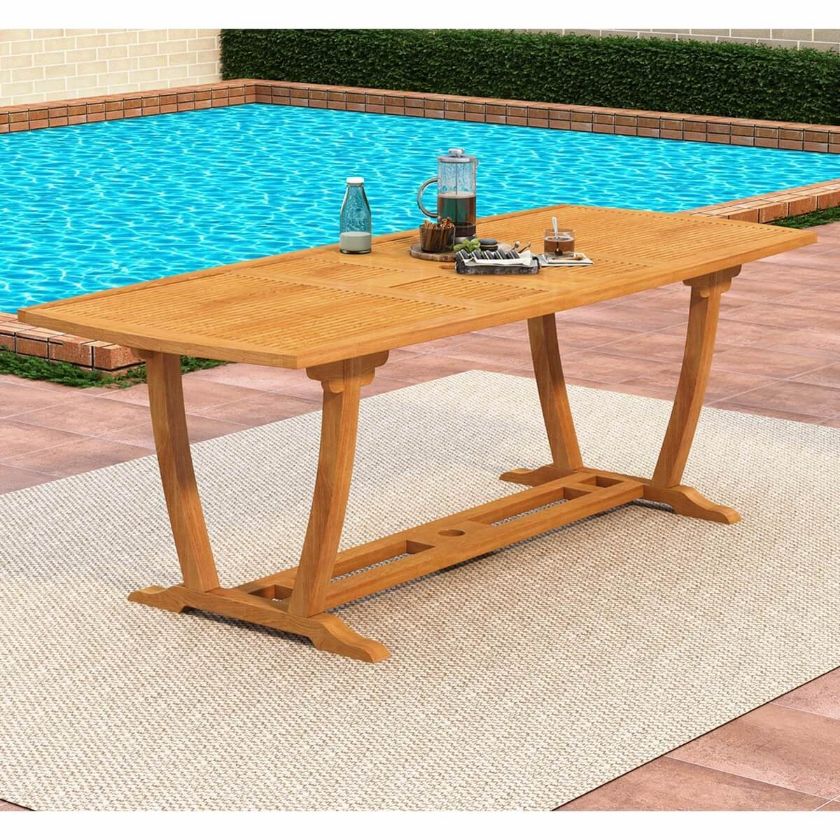 Picture of Lismore Outdoor Teak Wood 95" Trestle Dining Table