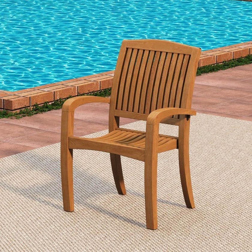 Picture of Lismore Rustic Teak Wood Outdoor Dining Chair