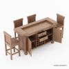 Picture of Brantford Teak Wood 5 Piece Outdoor Bar Set