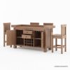 Picture of Brantford Teak Wood 5 Piece Outdoor Bar Set