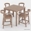Picture of Ravenna Rustic Teak Wood Outdoor Dining Bar Table Chair Set