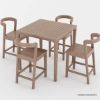 Picture of Ravenna Rustic Teak Wood Outdoor Dining Bar Table Chair Set