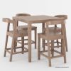 Picture of Ravenna Rustic Teak Wood Outdoor Dining Bar Table Chair Set