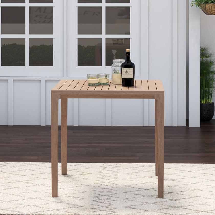 Picture of Ravenna Rustic Teak Wood Outdoor Dining Bar Table