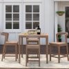 Picture of Ravenna Rustic Teak Wood Outdoor Dining Bar Table