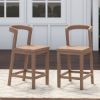 Picture of Ravenna Modern Teak Wood 2 Piece Outdoor Barstools