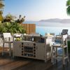 Picture of Valencia Rustic Teak Wood 5 Piece Outdoor Bar Set