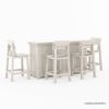 Picture of Valencia Rustic Teak Wood 5 Piece Outdoor Bar Set