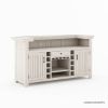 Picture of Valencia Weathered Solid Wood Outdoor Bar Cabinet with Storage