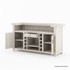 Picture of Valencia Weathered Solid Wood Outdoor Bar Cabinet with Storage