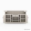 Picture of Valencia Weathered Solid Wood Outdoor Bar Cabinet with Storage