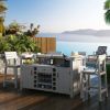 Picture of Valencia Weathered Solid Wood Outdoor Bar Cabinet with Storage