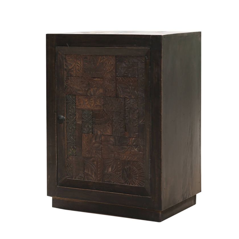 Picture of Gwydion Rustic Solid Wood 2 Tier Nightstand