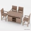 Picture of Wismar Teak Wood 5 Piece Outdoor Bar Set