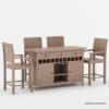 Picture of Wismar Teak Wood 5 Piece Outdoor Bar Set