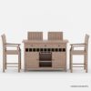 Picture of Wismar Teak Wood 5 Piece Outdoor Bar Set