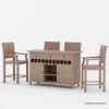 Picture of Wismar Teak Wood 5 Piece Outdoor Bar Set