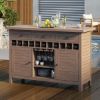Picture of Wismar Teak Outdoor Bar Cabinet With Storage