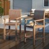 Picture of Wismar Teak Wood Bar Height Outdoor Chair