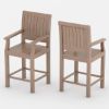 Picture of Wismar Teak Wood Bar Height Outdoor Chair