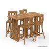 Picture of Burano Teak Wood Outdoor Bar Table Chair Set
