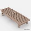 Picture of Holtville Rustic Teak Patio Chaise Lounge Chair With Wheels