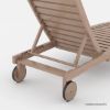 Picture of Holtville Rustic Teak Patio Chaise Lounge Chair With Wheels