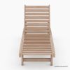 Picture of Holtville Rustic Teak Patio Chaise Lounge Chair With Wheels