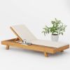 Picture of Maui Rustic Teak Wood Outdoor Chaise Lounge Chair with Adjustable Backrest