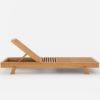 Picture of Maui Rustic Teak Wood Outdoor Chaise Lounge Chair with Adjustable Backrest