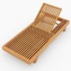 Picture of Maui Rustic Teak Wood Outdoor Chaise Lounge Chair with Adjustable Backrest
