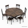 Picture of Mansfield 6 Seater Solid Wood & Wrought Iron Round Dining Set