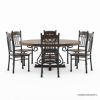 Picture of Mansfield 6 Seater Solid Wood & Wrought Iron Round Dining Set