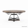 Picture of Mansfield Solid Wood & Wrought Iron Round Dining Table