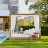 Picture of Mankato Teak Daybed Double Chaise Lounge with Canopy