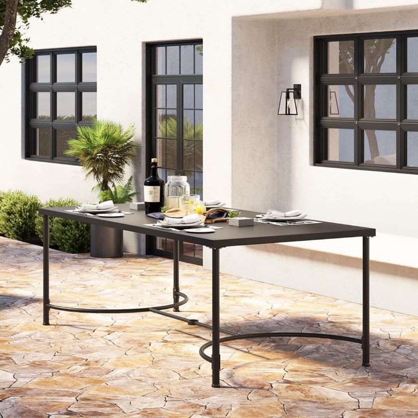 Picture of Muskegon Black Industrial Style Wrought Iron Dining Table