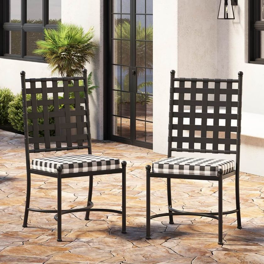 Picture of Muskegon Black Grid Industrial Style Wrought Iron Dining Chair