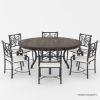 Picture of Clamart 6 Seater Solid Wood & Wrought Iron Round Dining Set