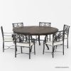 Picture of Clamart 6 Seater Solid Wood & Wrought Iron Round Dining Set