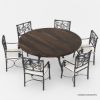 Picture of Clamart 6 Seater Solid Wood & Wrought Iron Round Dining Set
