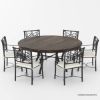 Picture of Clamart 6 Seater Solid Wood & Wrought Iron Round Dining Set