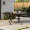 Picture of Clamart Solid Wood & Wrought Iron Round Patio Dining Table