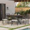 Picture of Clamart Solid Wood & Wrought Iron Round Patio Dining Table