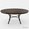 Picture of Clamart Solid Wood & Wrought Iron Round Patio Dining Table